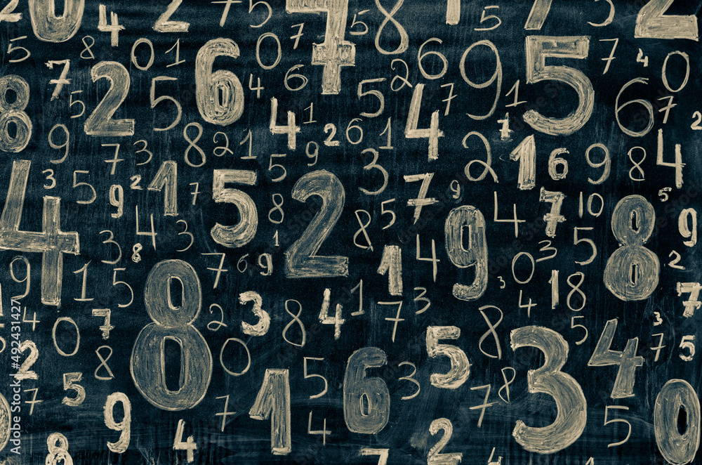 Poster background of numbers. from zero to nine. numbers texture. finance data concept. mathematic. seamles