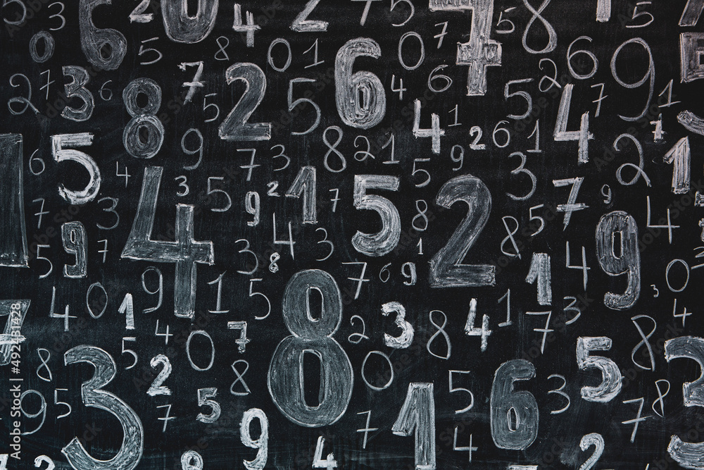 Poster background of numbers. from zero to nine. numbers texture. finance data concept. mathematic. seamles
