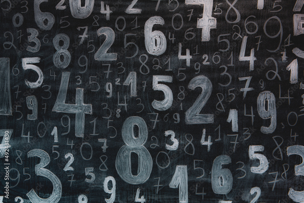 Poster background of numbers. from zero to nine. numbers texture. finance data concept. mathematic. seamles