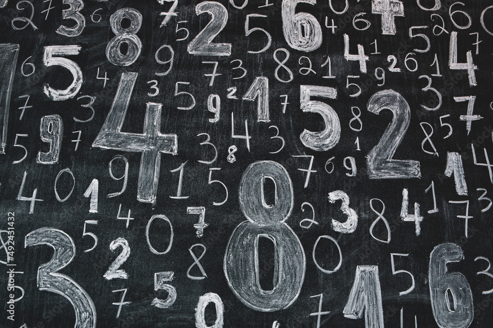 Poster background of numbers. from zero to nine. numbers texture. finance data concept. mathematic. seamles