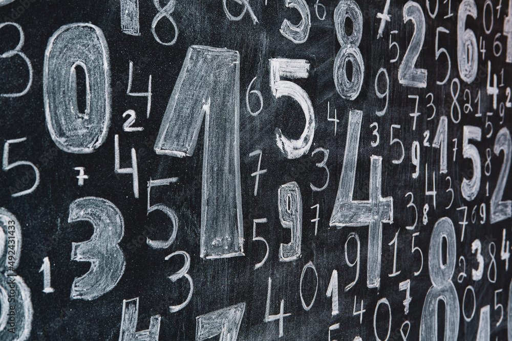 Poster background of numbers. from zero to nine. numbers texture. finance data concept. mathematic. seamles