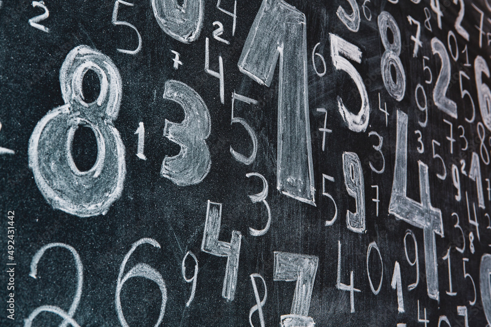 Poster background of numbers. from zero to nine. numbers texture. finance data concept. mathematic. seamles