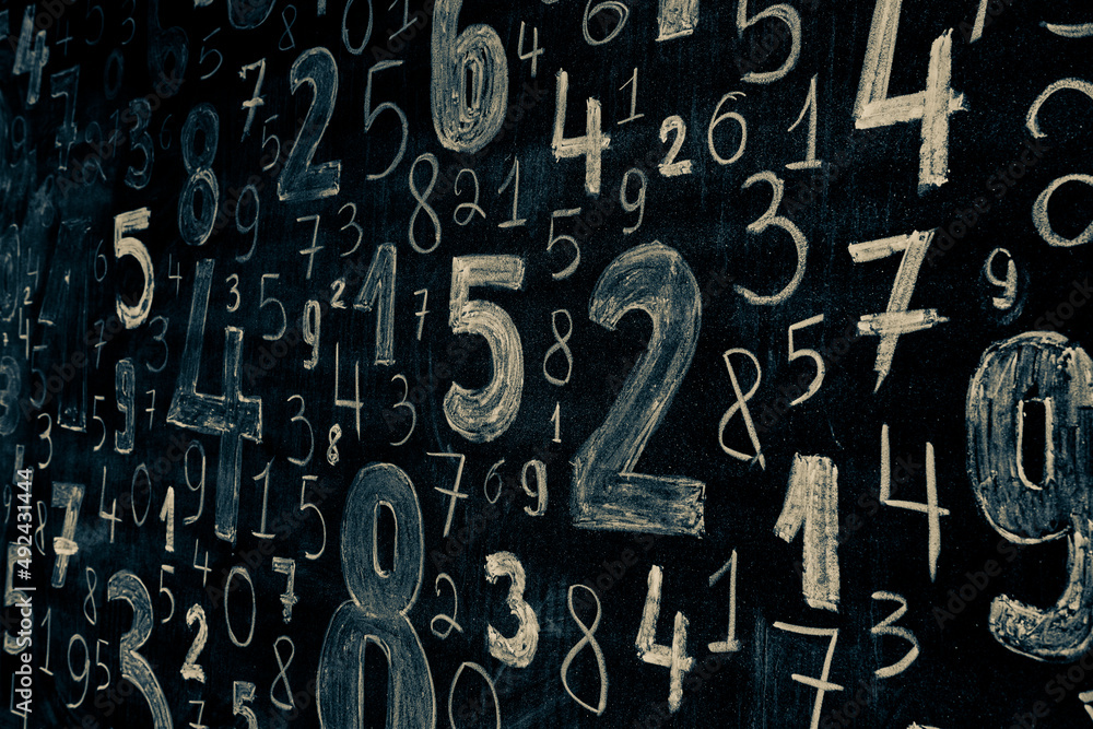 Poster background of numbers. from zero to nine. numbers texture. finance data concept. mathematic. seamles