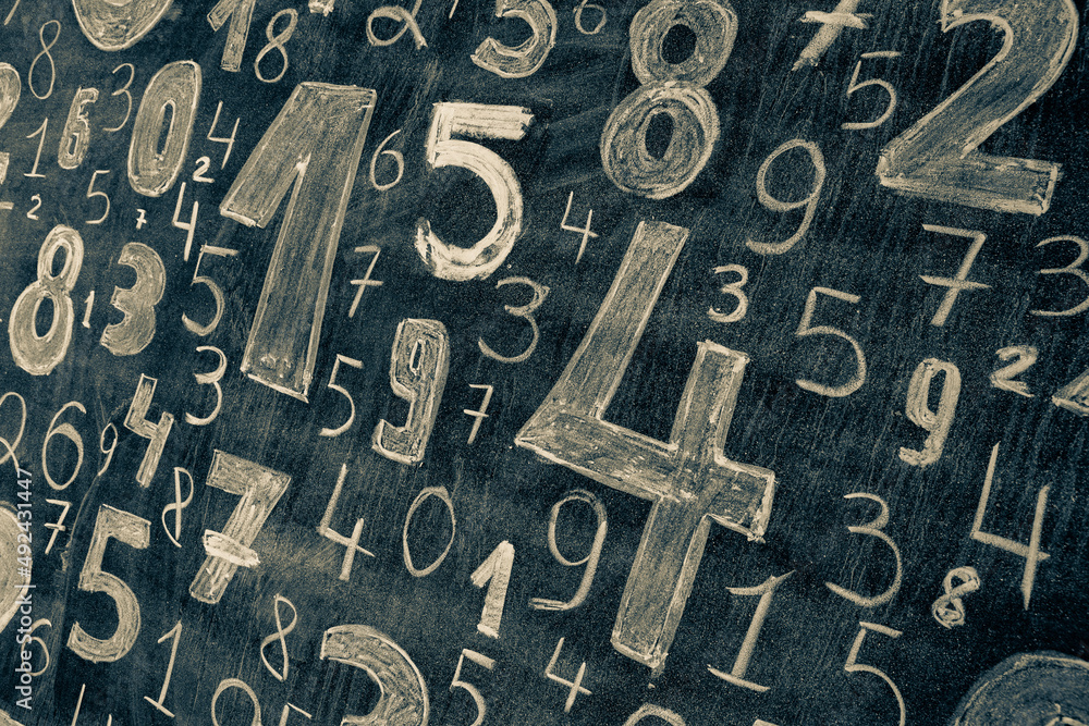 Poster background of numbers. from zero to nine. numbers texture. finance data concept. mathematic. seamles