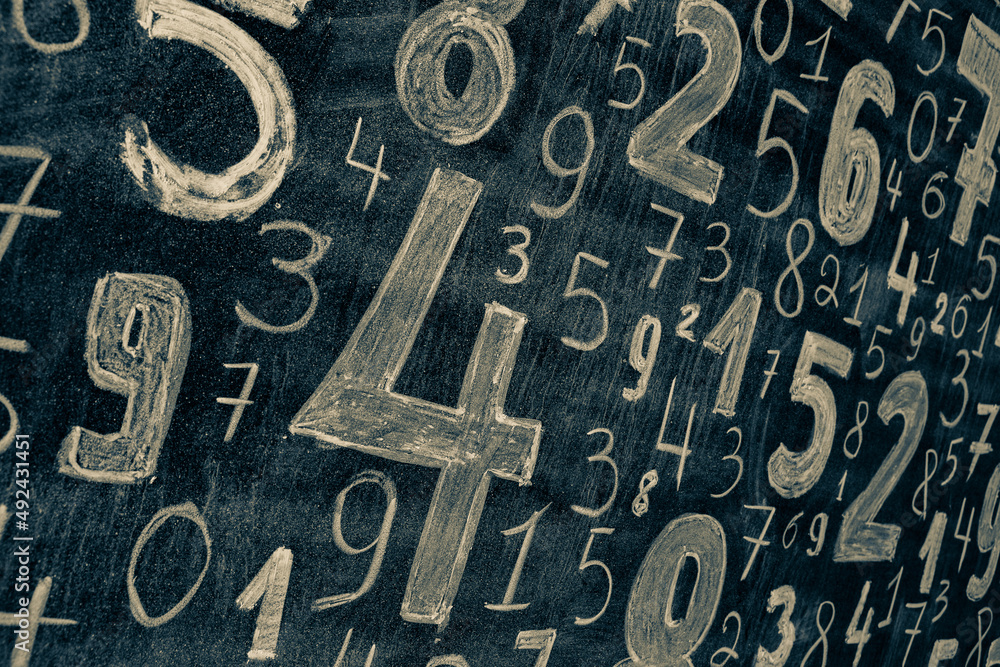 Poster background of numbers. from zero to nine. numbers texture. finance data concept. mathematic. seamles