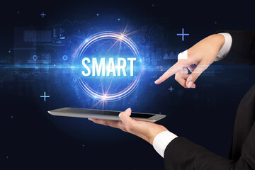 Close-up of a touchscreen, new tech concept