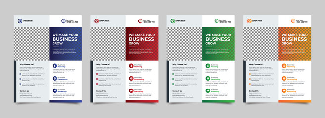 Corporate Business Flyer, Minimal Flyers business magazine. City concept in A4 layout. Brochure design template vector. Cover book portfolio presentation poster.