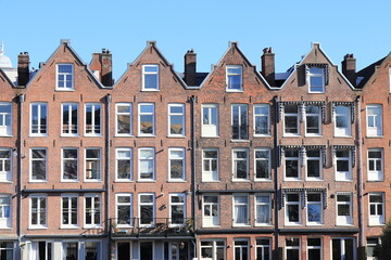 Fototapeta na wymiar Amsterdam Marnixstraat Street Residential Buildings Rear View, Netherlands