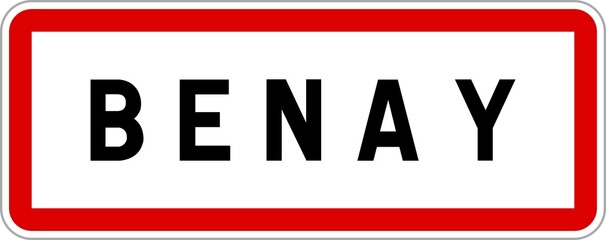 Panneau entrée ville agglomération Benay / Town entrance sign Benay