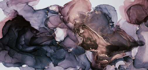 Abstract alcohol ink background in dark tones