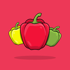 Peppers vegetable drawing cartoon vector
