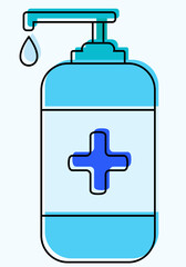 Sanitizer bottle vector illustration. Antiseptic liquid gel