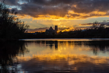 Sunset behind Ely Cathedral, from Roswell Pits, 6th March 2022