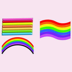 Rainbow Design Elements, Rainbow, Vector Rainbow, Colorful