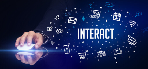 hand holding wireless peripheral concept