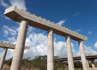 Concrete Columns for the construction of a new bridge