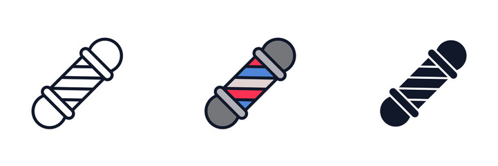 Classic Barber shop Pole icon symbol template for graphic and web design collection logo vector illustration