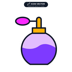 cologne spray. perfume bottles icon symbol template for graphic and web design collection logo vector illustration