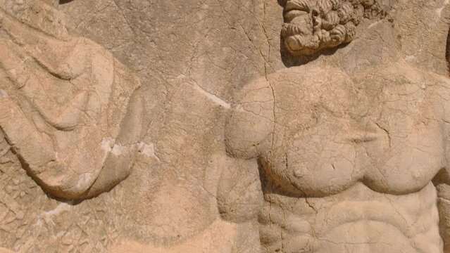King Antiochus of Commagene shaking hands with Heracles in Turkey