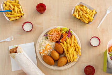 Persian kotlet are traditionally fried croquettes of minced meat, eggs, onions and potatoes or breadcrumbs