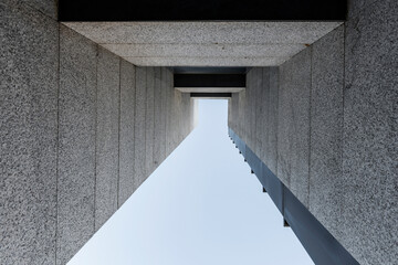 low angle shot of a facade of an office building built with steel and granite © Toyakisfoto.photos