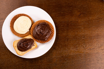 chocolate, hazelnut and white chocolate cream