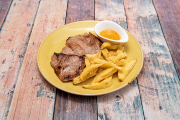 Grilled Iberian secret with chimichurri sauce: an easy and very tasty recipe.