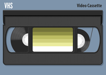 Videotape VHS. Vintage, Flat style Vector illustration	