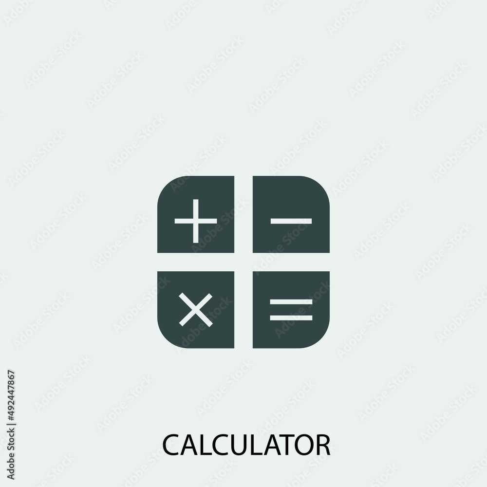 Sticker Calculator  vector icon illustration sign