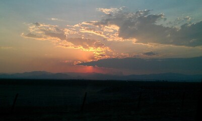 sunset in the mountains