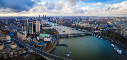 The aerial view of Big Ben in London