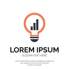 Light Bulb and Chart Idea Finance Logo Design Premium Vector