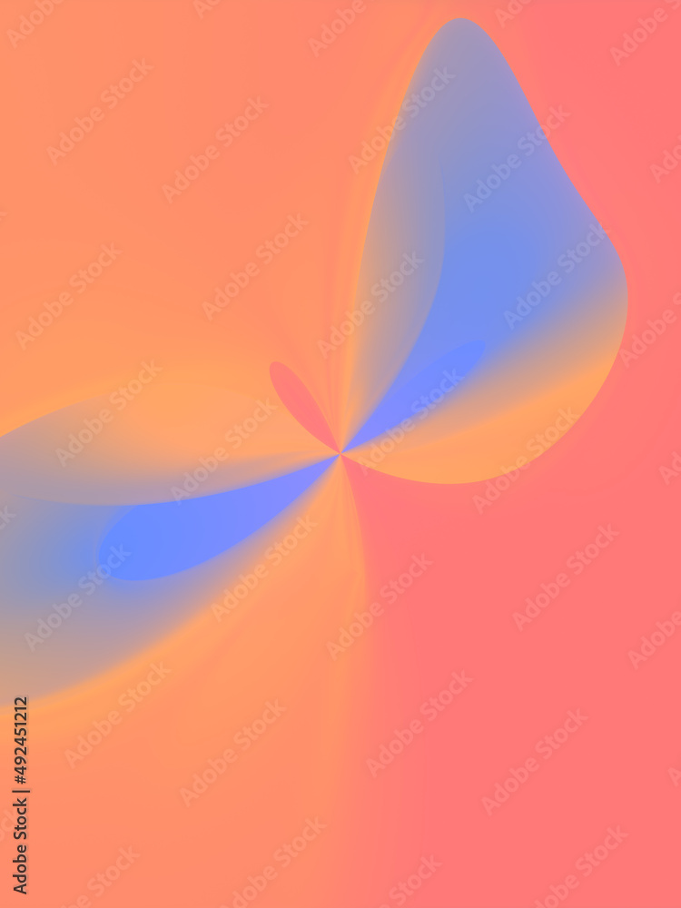 Aufkleber 3d rendering digital illustration of a colorful wavy surface. Geometric abstract background