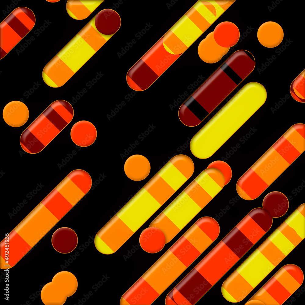 Poster colored geometric shapes abstract 3d rendering background. elegant, modern style. digital illustrati