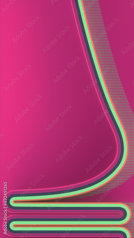 Aufkleber Abstract colorful flow of multi-colored lines. Modern creative background. 3d rendering digital illustration