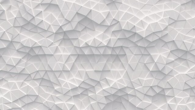 Abstract motion background from random moving triangles, seamless loop animation