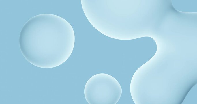 3d render with blue floating spheres