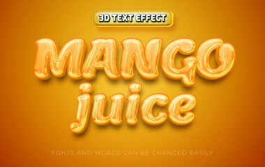 Mango juice 3d editable text effect style
