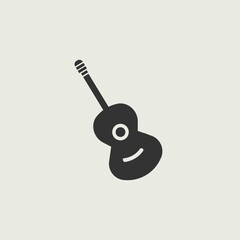 Guitar vector icon illustration  sign
