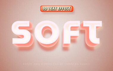Soft 3d editable text effect style