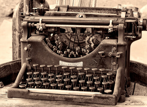Antique rusted typewriter
