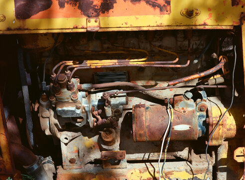 Old Abandoned car engine