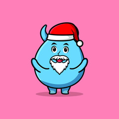 Cute Cartoon mascot character Goblin monster santa claus character christmas in modern design