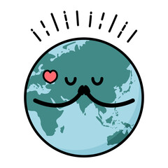 ウクライナ支援　祈る地球のイラスト