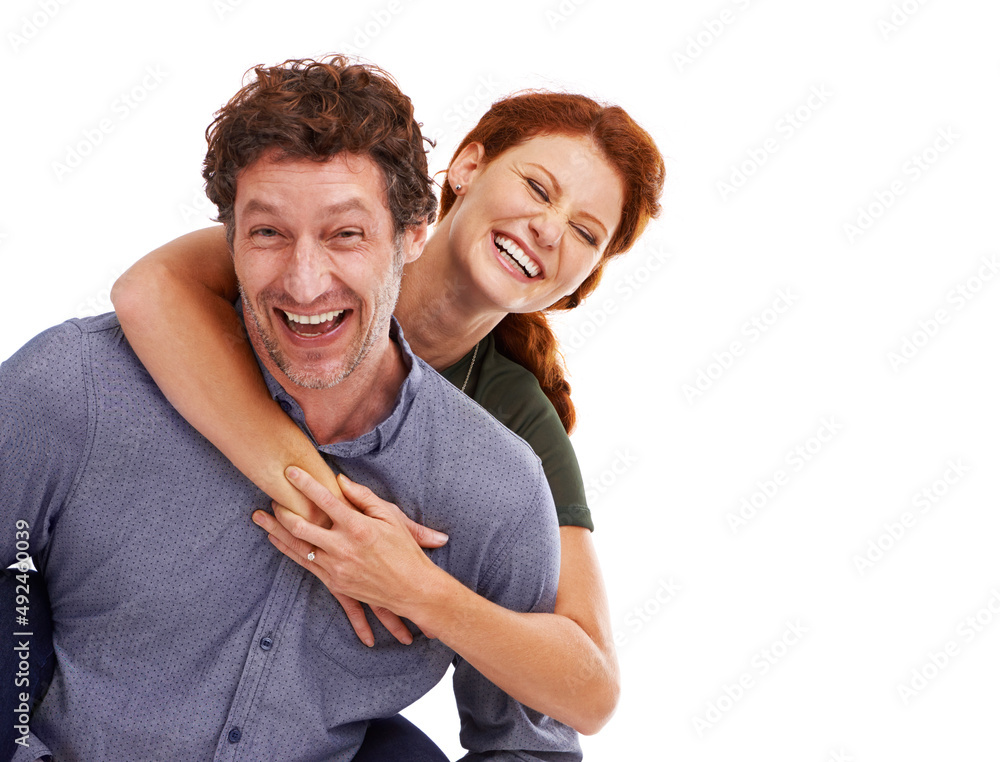 Canvas Prints Having some afectionate fun. Studio portrait of a beautiful couple being playful and affectionate.