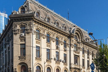 Downtown (old town) of city of Bucharest, Romania