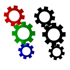 Simple Vector Colorful and Silhouette of Gear Illustration for Work