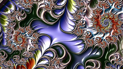 Fractal artwork, Abstract design, geometric pattern, random symmetry