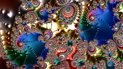 Fototapeta premium Fractal artwork, Abstract design, geometric pattern, random symmetry