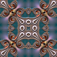 Fractal artwork, Abstract design, geometric pattern, random symmetry